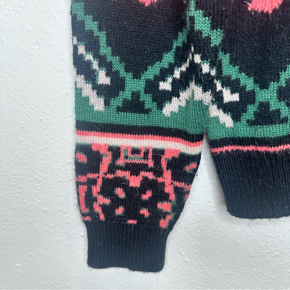 Aldomartins Abstract Wool Knit Pullover Sweater Pink Multi Women's Size 8 - Picture 8 of 14